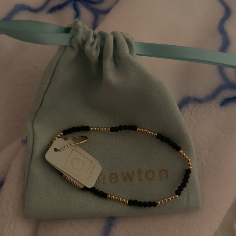 Newton Black and Gold Beaded Bracelet